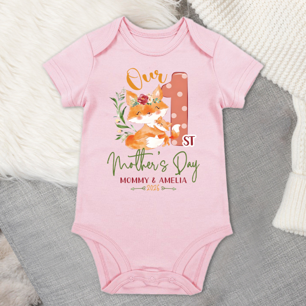 Personalized First Mother's Day Mommy and Baby Outfit | CWFamily137