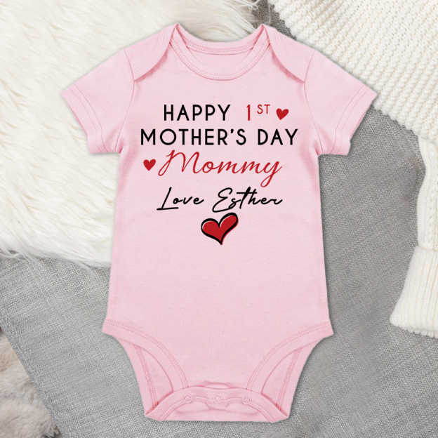 Personalized First Mother's Day Mommy and Baby Outfit | CWFamily140