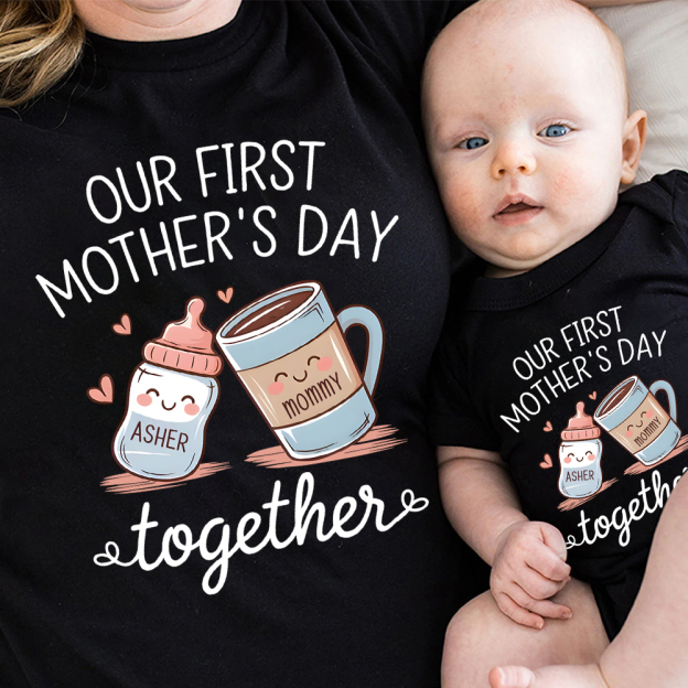Personalized First Mother's Day Mommy and Baby Outfit | CWFamily141