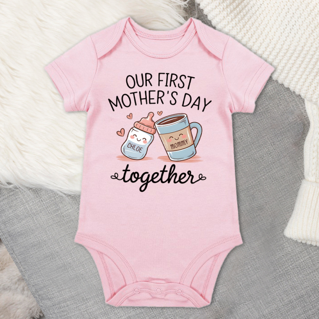 Personalized First Mother's Day Mommy and Baby Outfit | CWFamily141