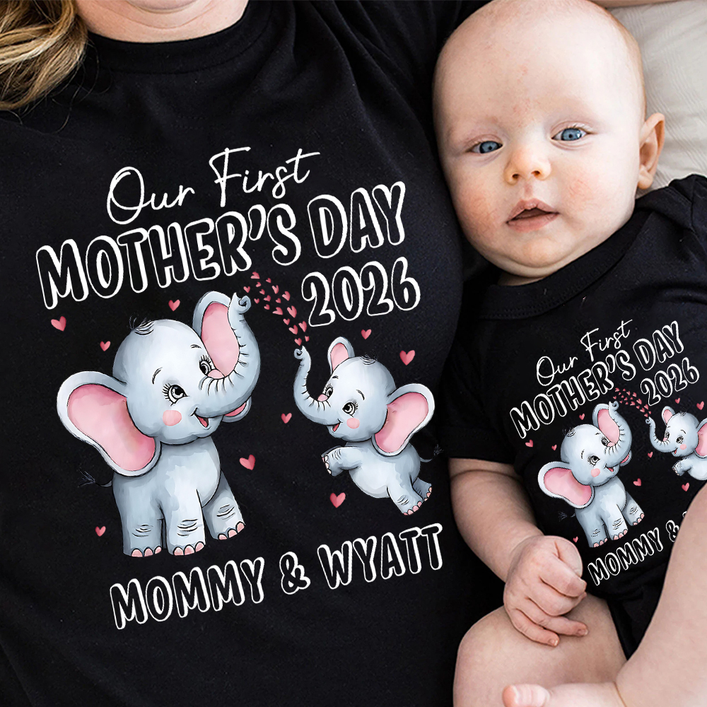 Personalized First Mother's Day Mommy and Baby Outfit | CWFamily142