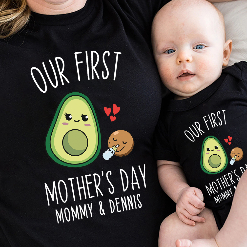 Personalized First Mother's Day Mommy and Baby Outfit | CWFamily143