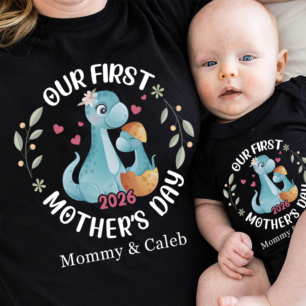 Personalized First Mother's Day Mommy and Baby Outfit | CWFamily144