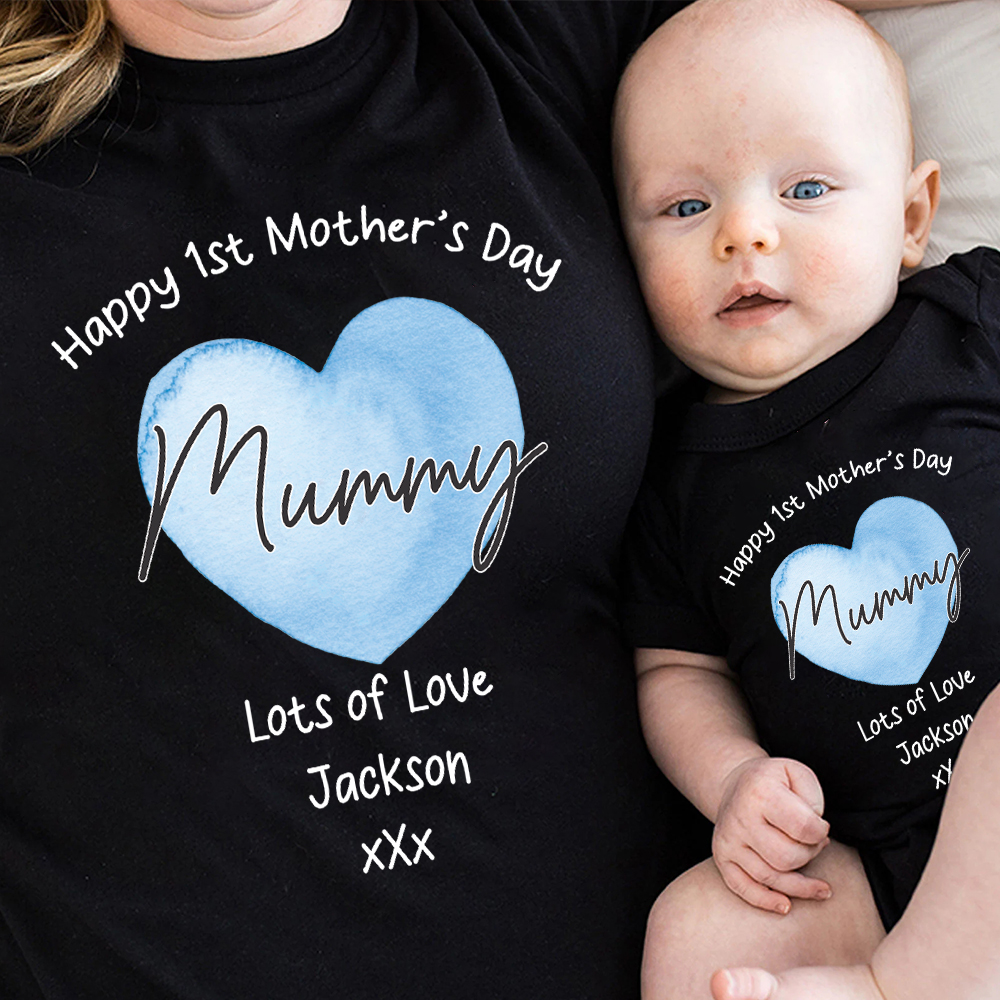 Personalized First Mother's Day Mommy and Baby Outfit | CWFamily138