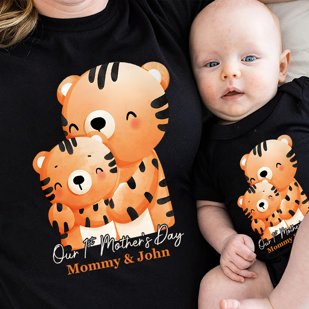 Personalized First Mother's Day Mommy and Baby Outfit | CWFamily147