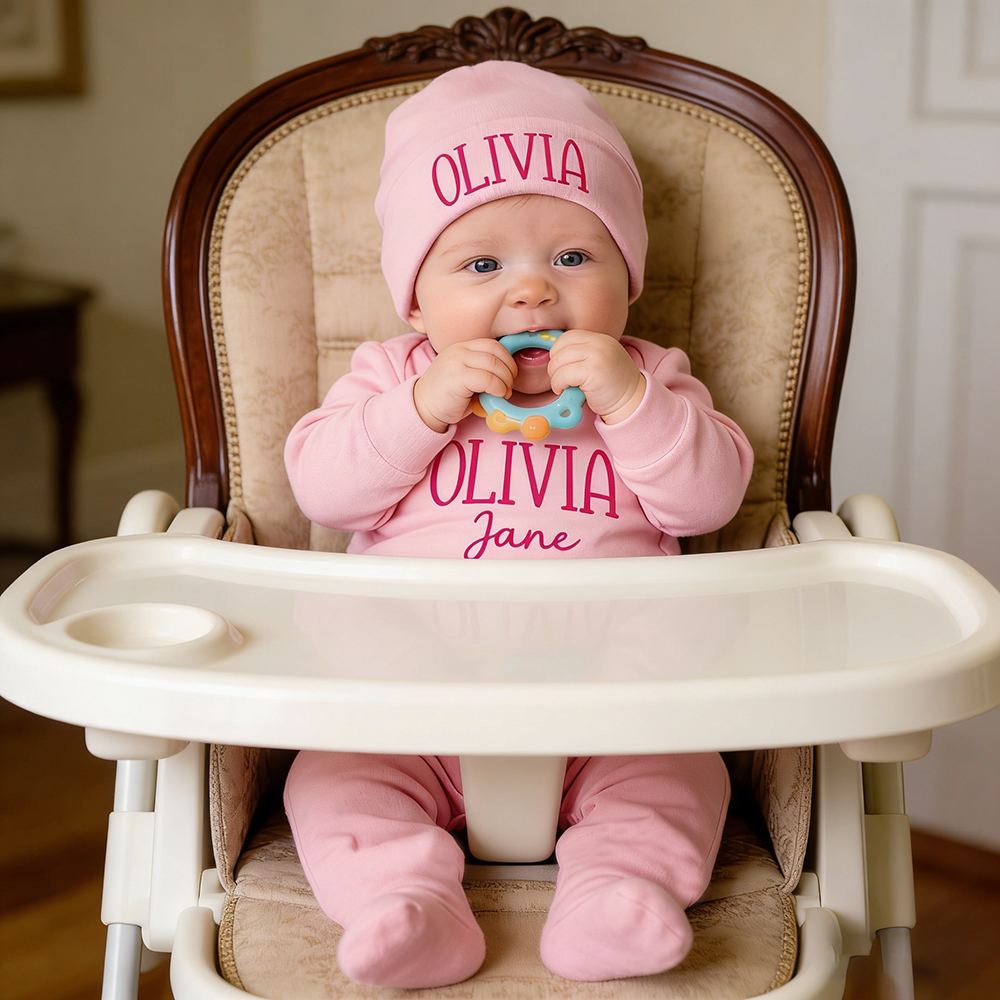 Personalized Baby Coming Home Romper and Hat Set | CWBaby473