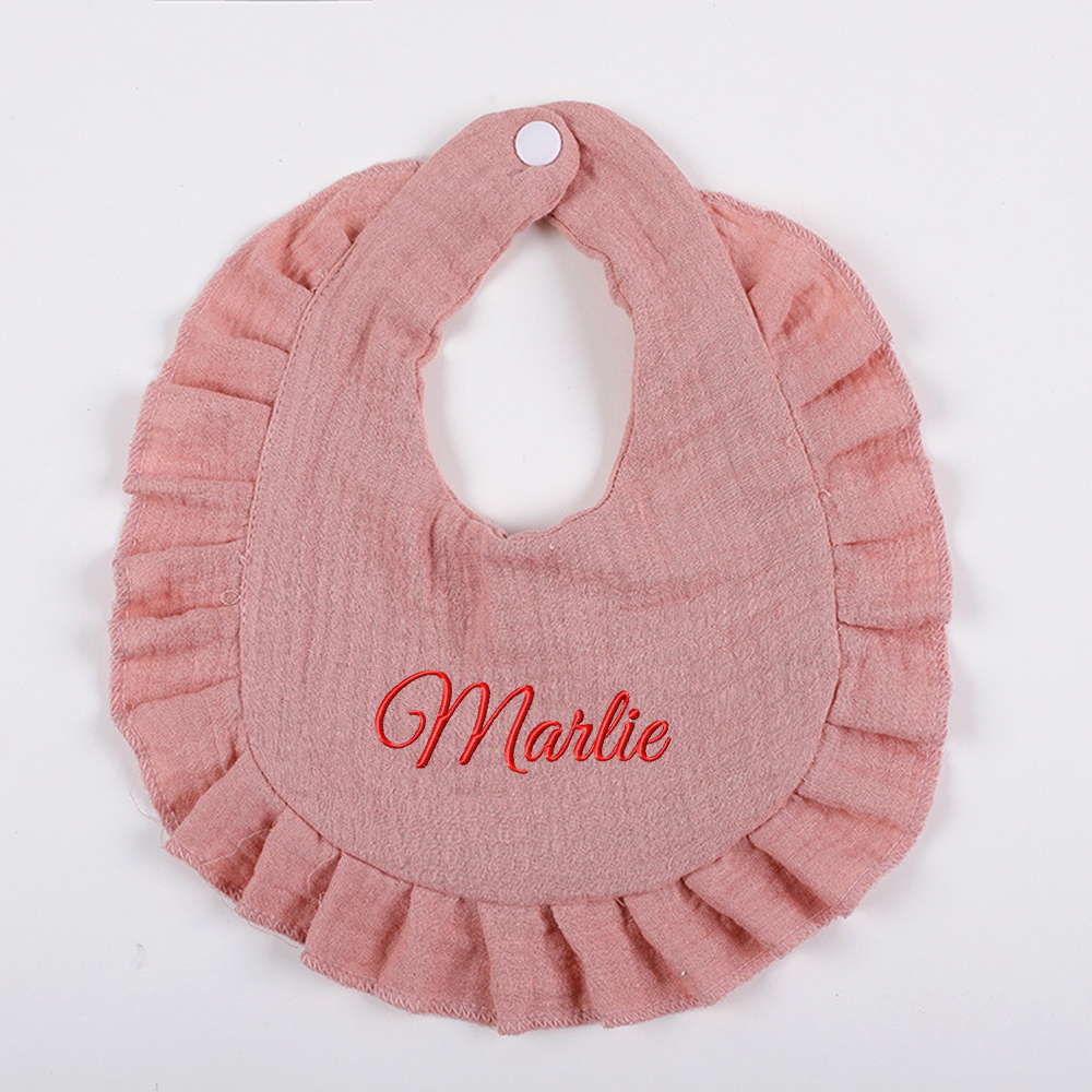 =Personalized Embroidered Baby Cotton Gauze Bibs | CWBaby59
