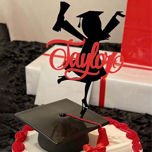 Personalized Graduation Girl/ Boy Silhouette Cake Decorations Topper | CWGift50