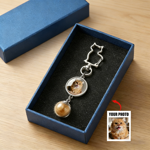 Personalized Pet Memorial Photo Glass Locket & Ashes Urn | BKPet455