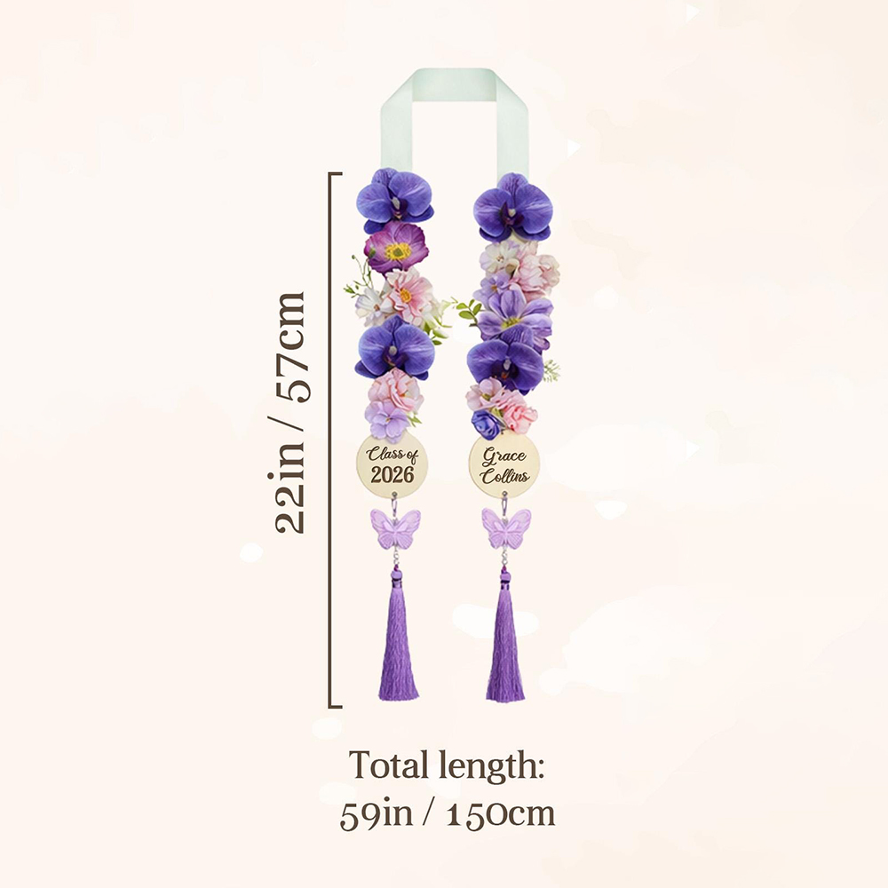 Personalized Elegant Graduation Floral Sash with Tag | CWGift54