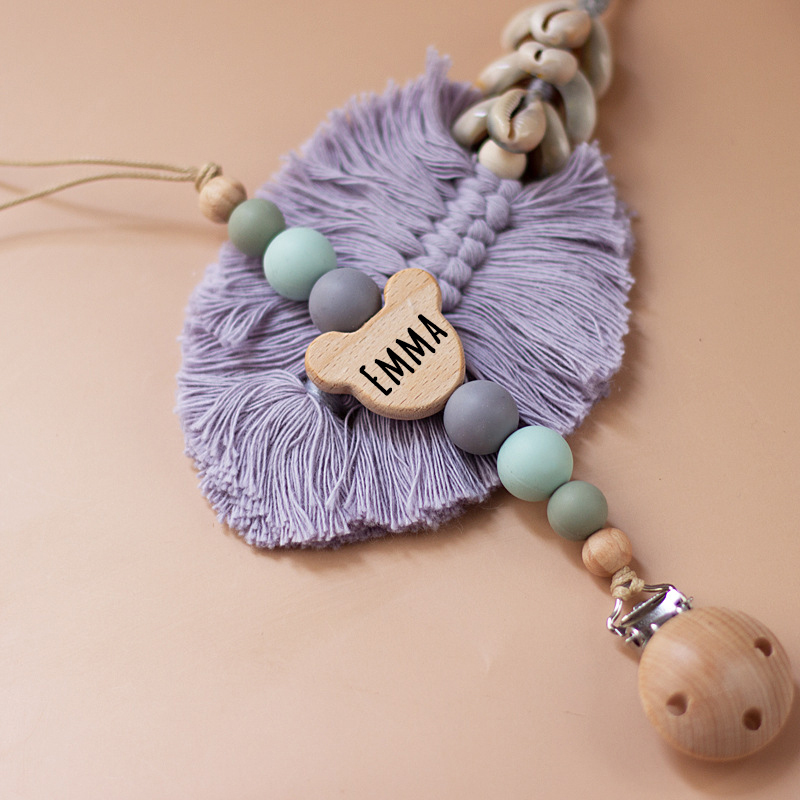 Personalized Baby Pacifier Color Bead Clip | CWBaby63