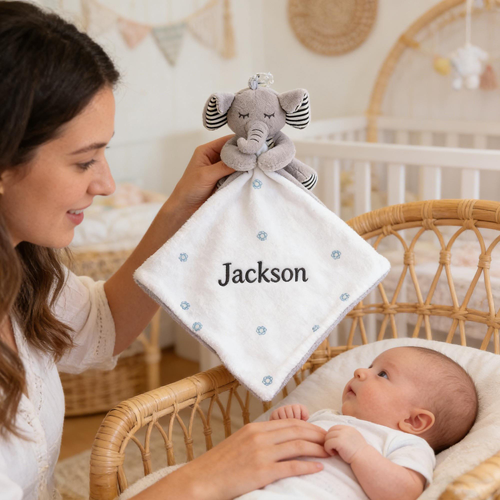 Personalized Baby Embroidery Animal Comfort Sleep Toy | CWToy186