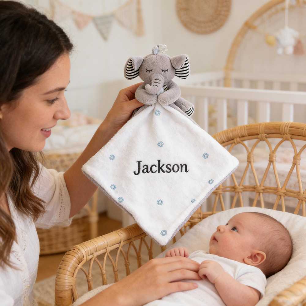 Personalized Baby Embroidery Animal Comfort Sleep Toy | CWToy186