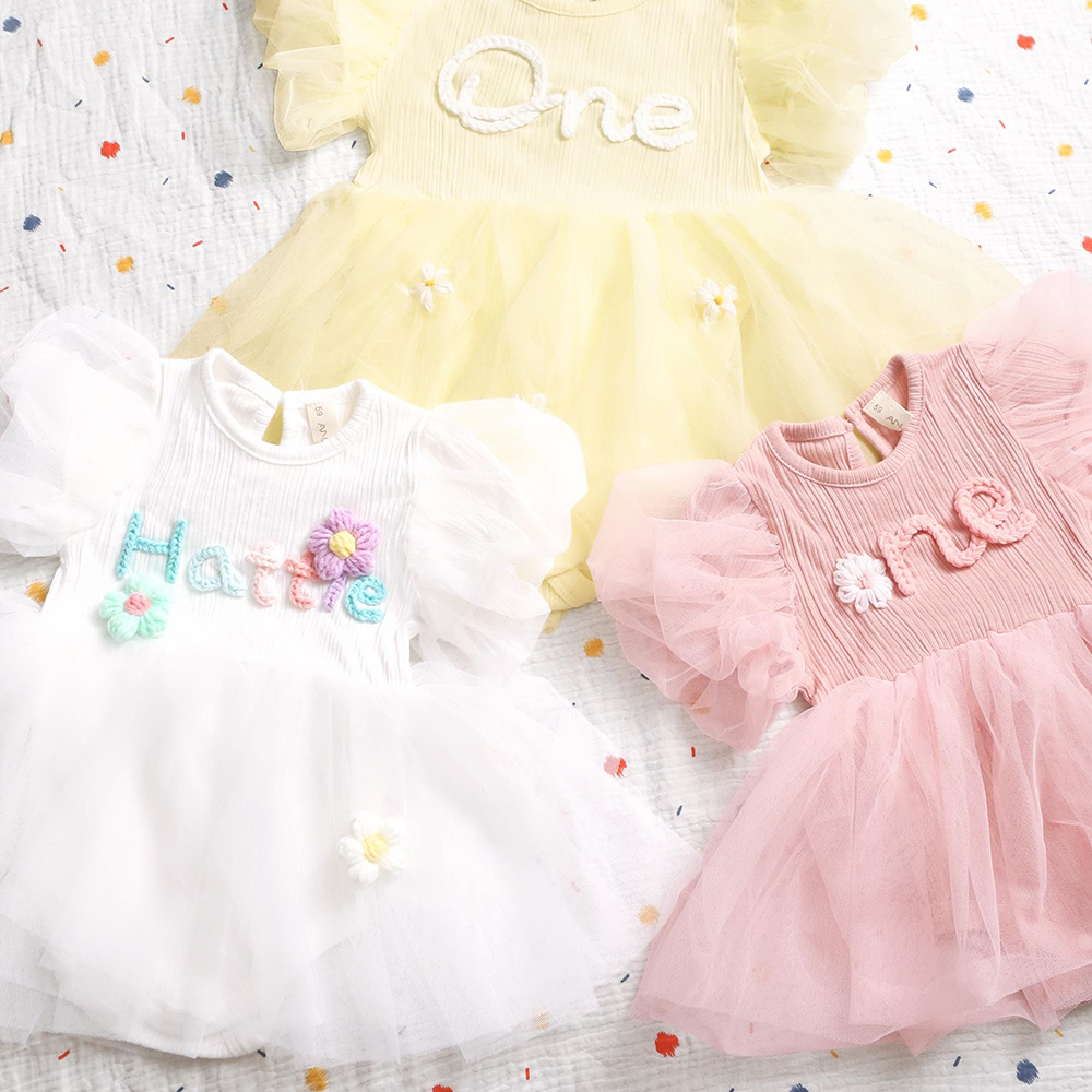 Personalized Hand Embroidered Baby Girl Tutu Dress | CWBaby428