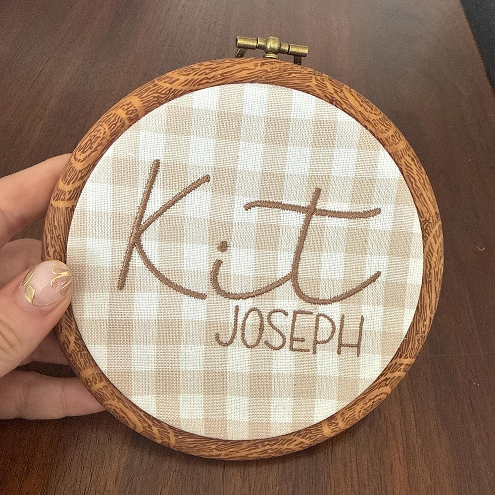 Personalized Embroidery Baby Announcement Sign Decor | CWBaby500