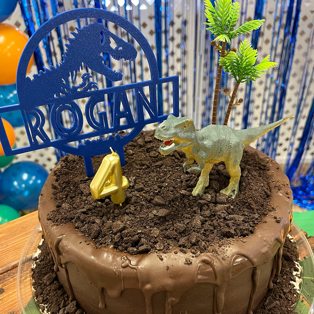 Personalized Jurassic Party Dinosaur Cake Topper | CWGift65