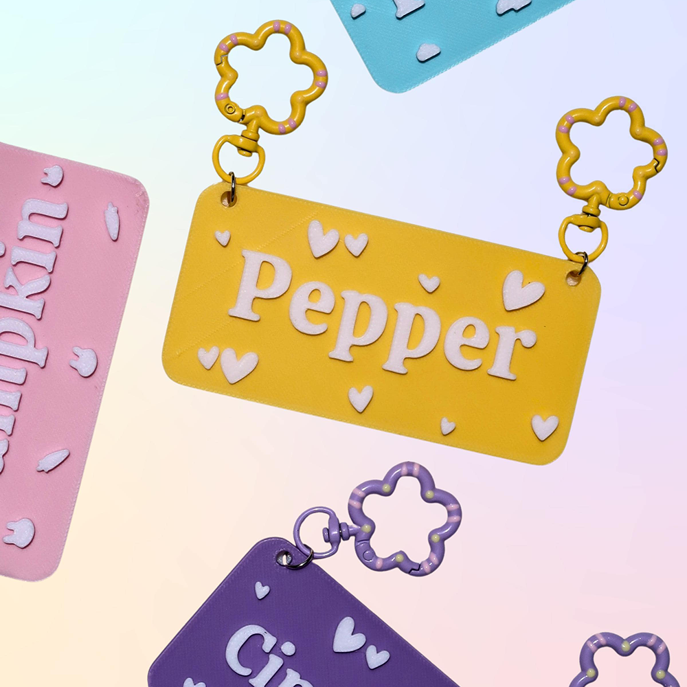 Personalized 3D Printed Pet Cage Name Tag | BKPet510