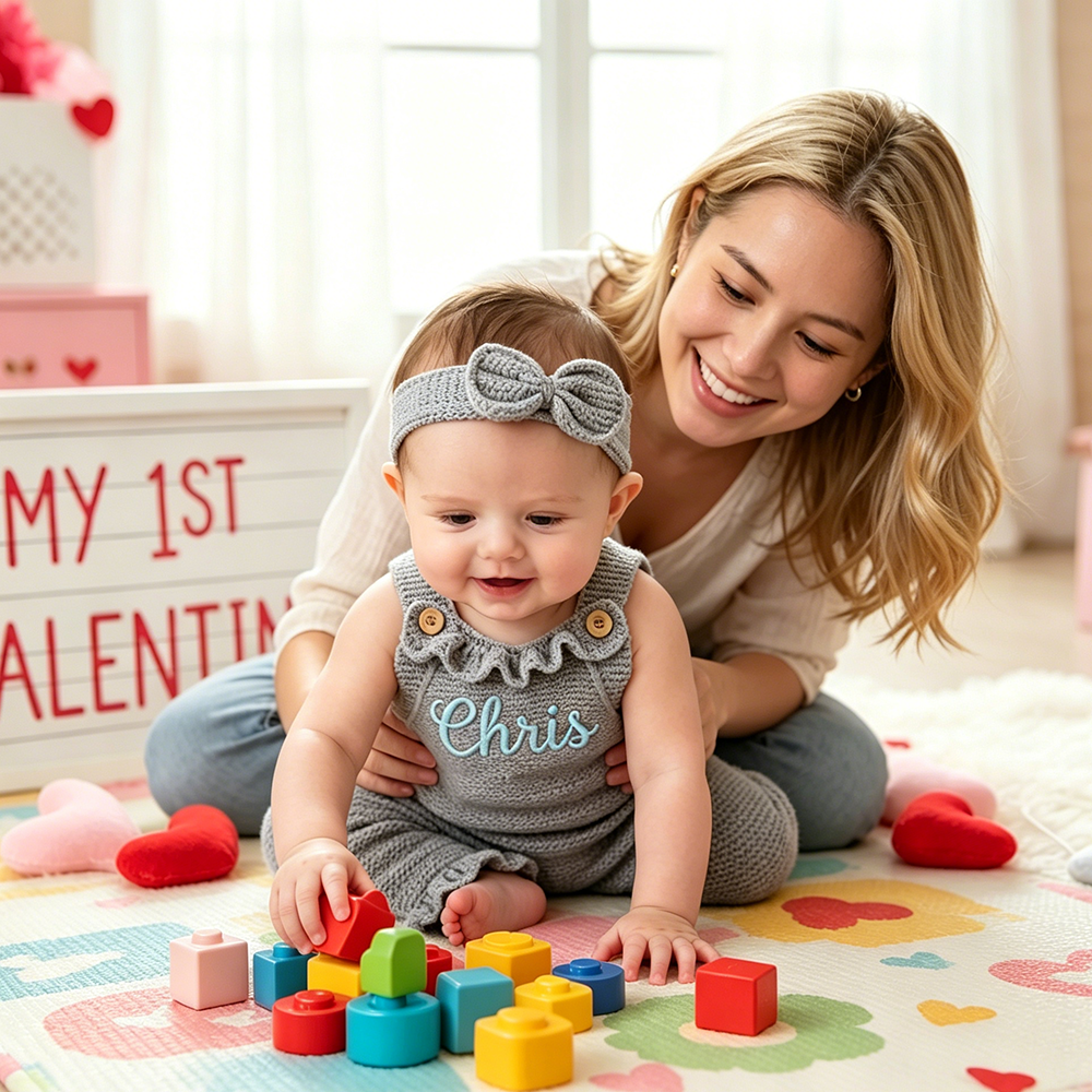 Personalized Embroidered Newborn Coming Home Baby Romper | CWBaby506