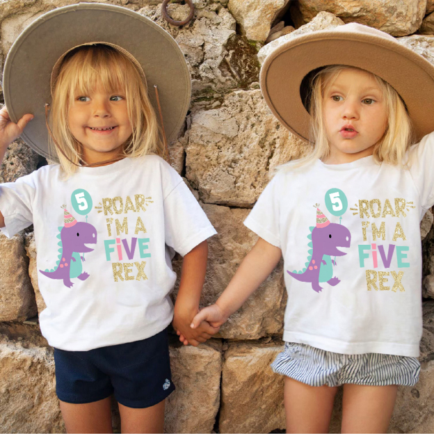 Personalized ROAR Dinosaur Theme Birthday T-Shirt | inBirth18