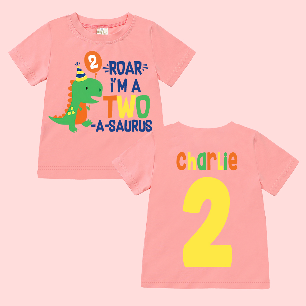 Personalized ROAR Dinosaur Theme Birthday T-Shirt | inBirth18