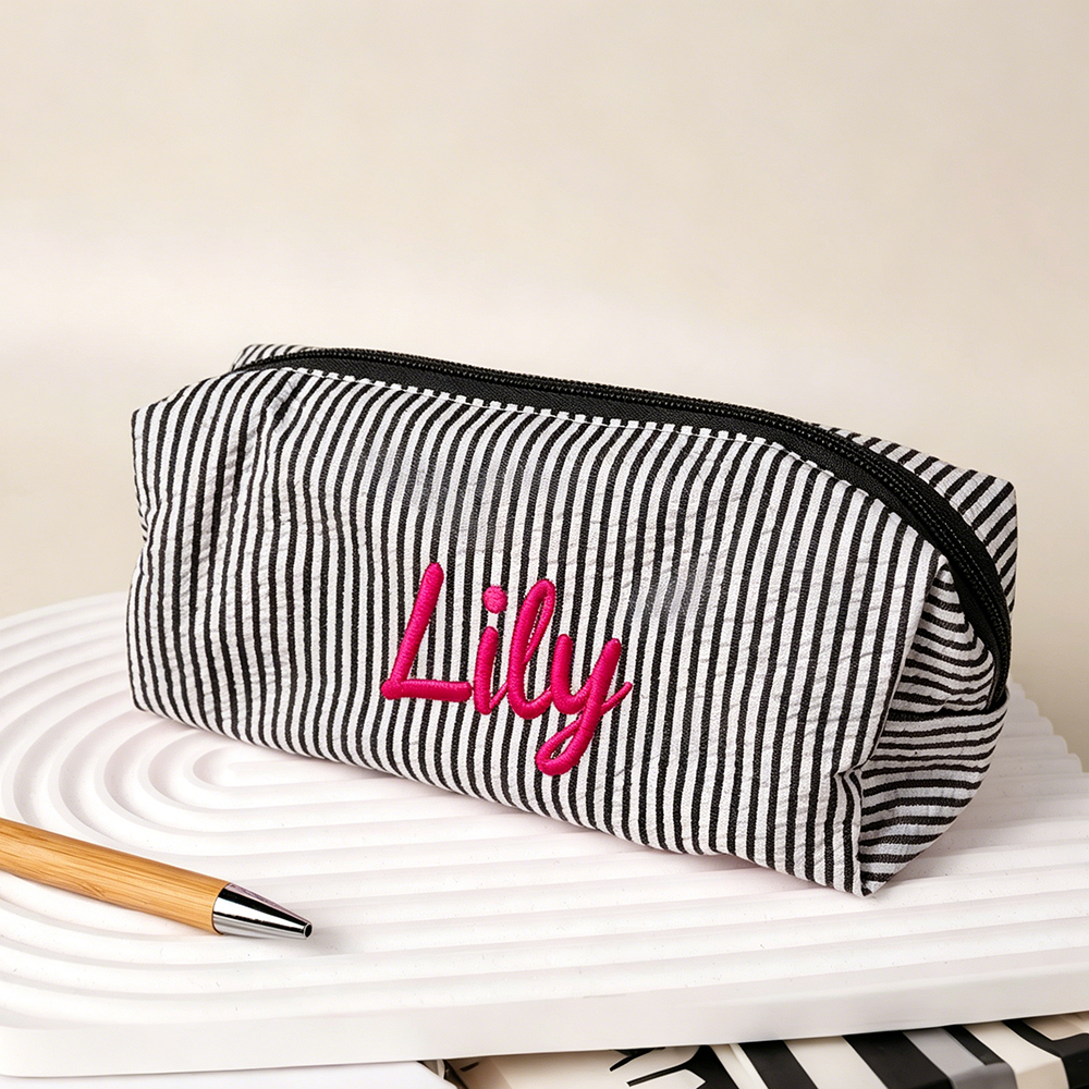 Personalized Embroidered Kids Colorful Stripe Pencil Case | CWPack371