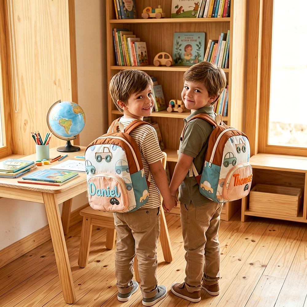 Personalized Hand Embroidery Kids Car Backpack | CWPack379