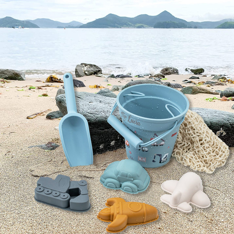 Personalized Kids Silicone Beach Bucket Set | CWToy45