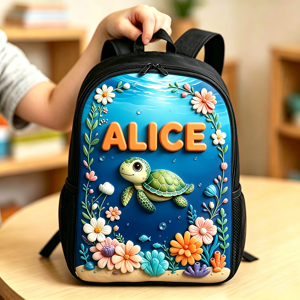 Personalized Kid Adorable Ocean Animals Backpack Set | CWPack383