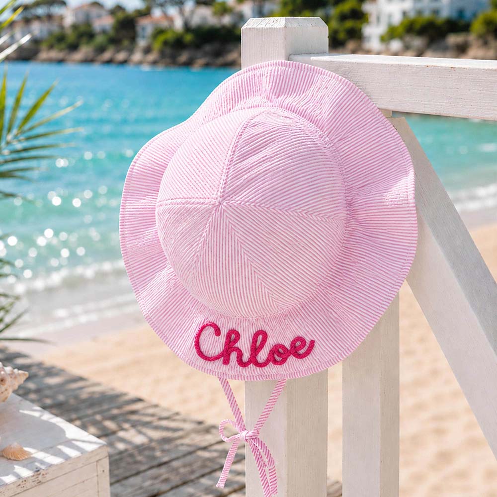 Personalized Lovely Baby Striped Sun Hat | CWBeach257