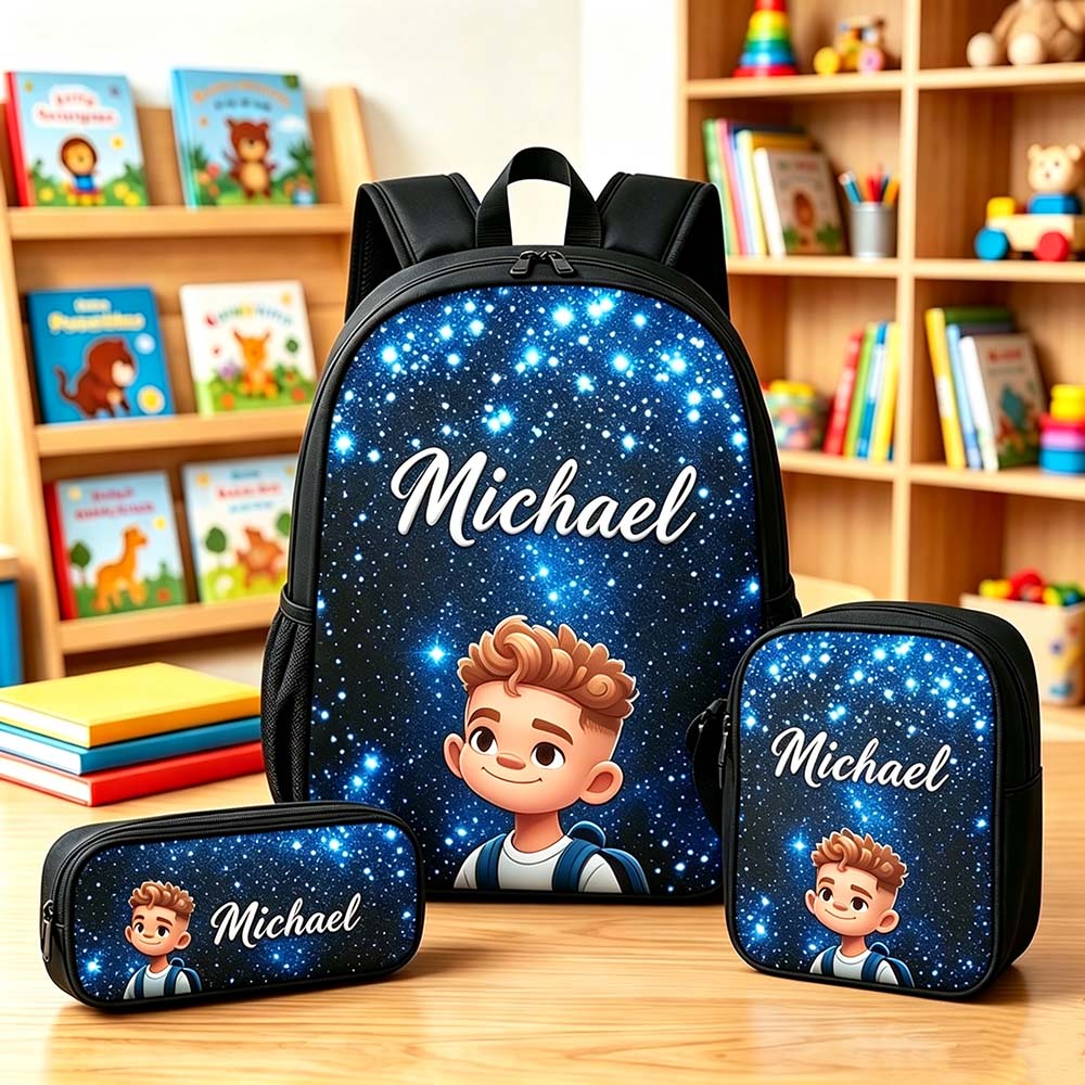 Personalized Kids Starry Sky Backpack Set | CWPack385