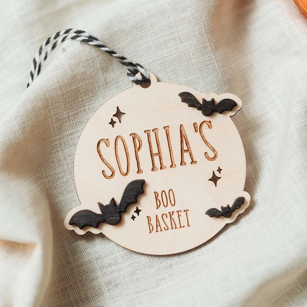 Personalized Halloween Name Boo Basket Tag | CWHalloween86