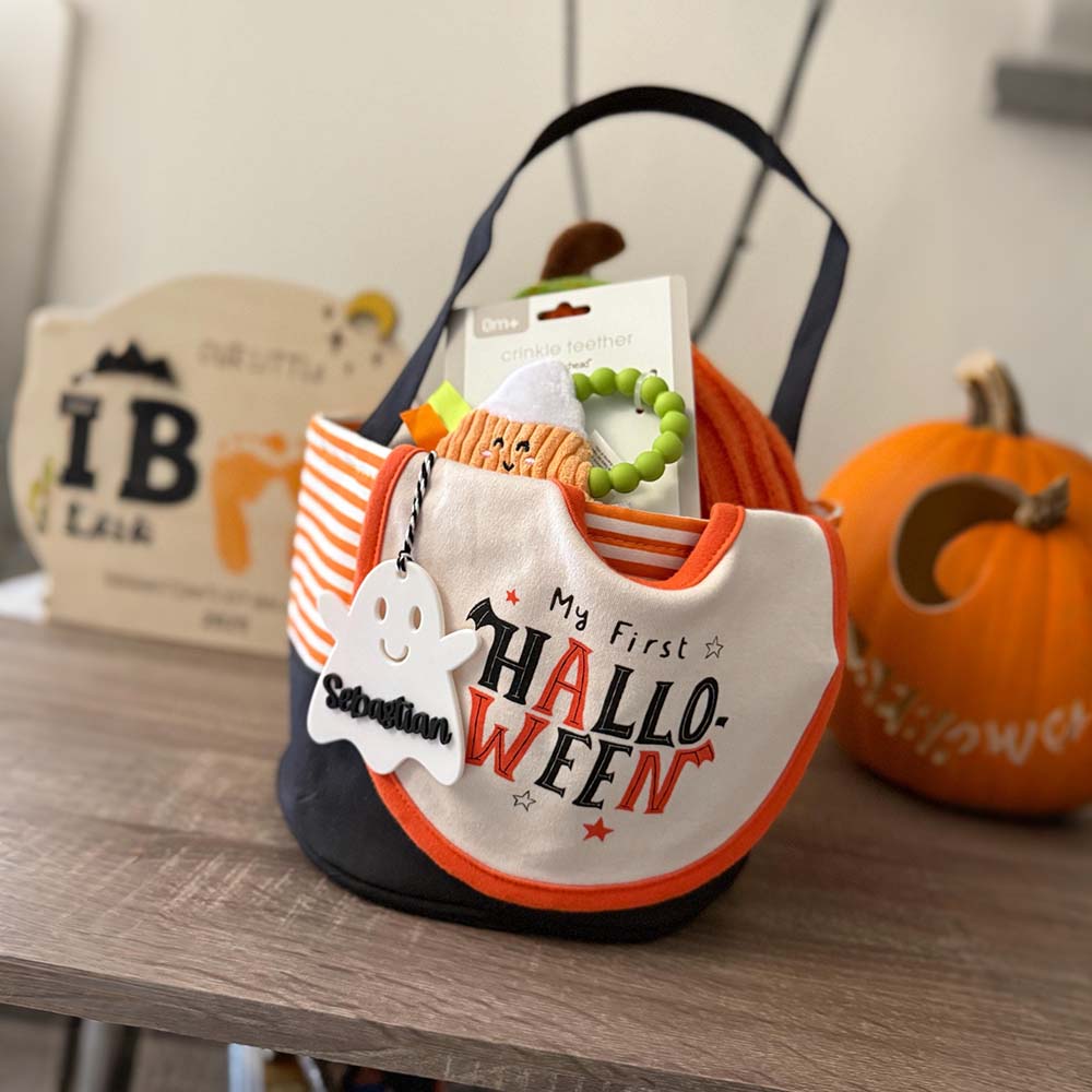 Personalized Halloween Cute Ghost Name Boo Basket Tag | CWHalloween88