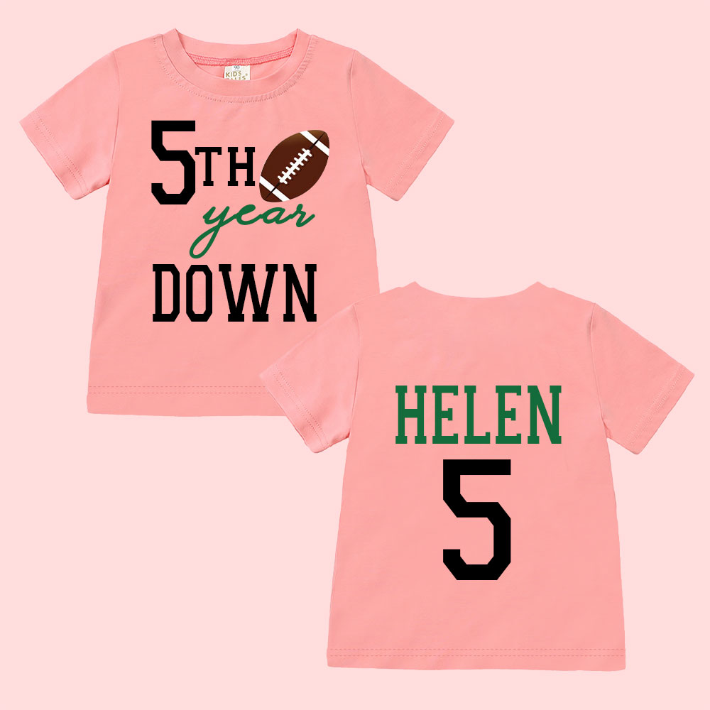 Personalized Three Year Down Football Birthday T-Shirt | inBirth21