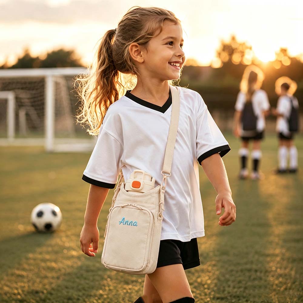 Personalized Embroidered Kids Water Bottle Carrier | CWPack387
