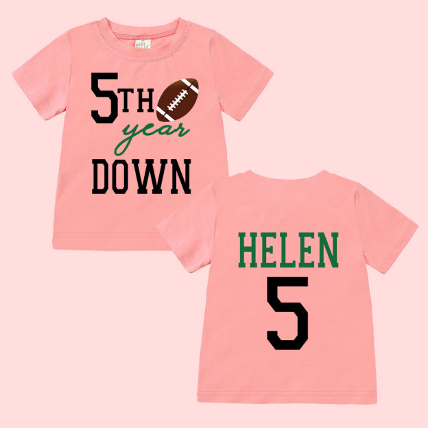 Personalized Three Year Down Football Birthday T-Shirt | inBirth21