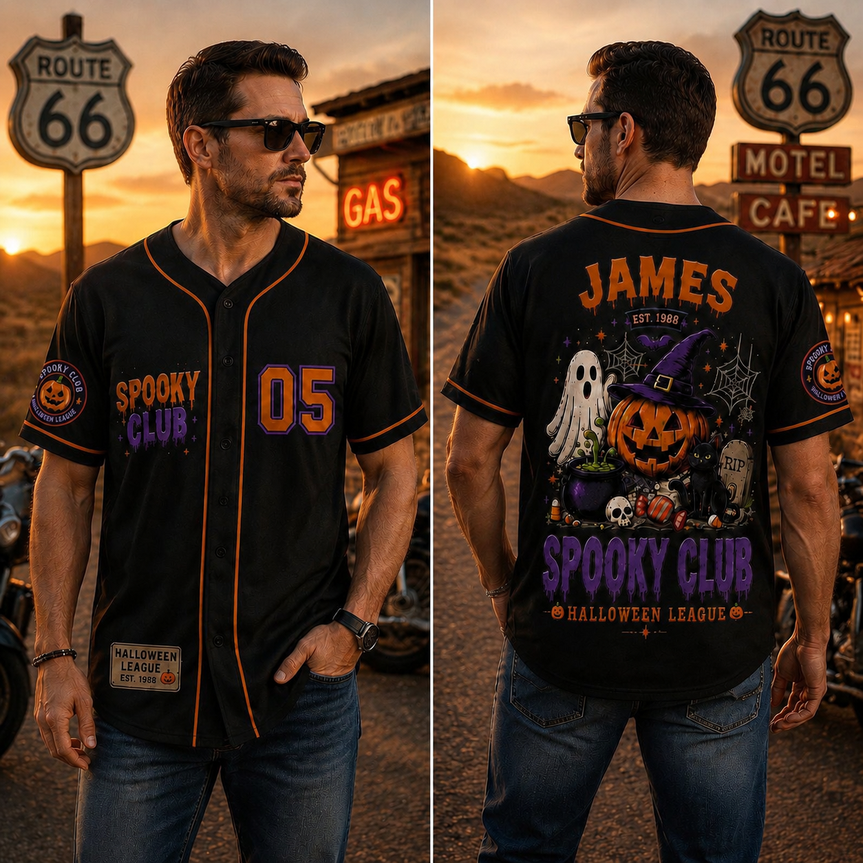 Personalized Halloween Button Up Baseball Jersey For Kid & Adult | CWHalloween90