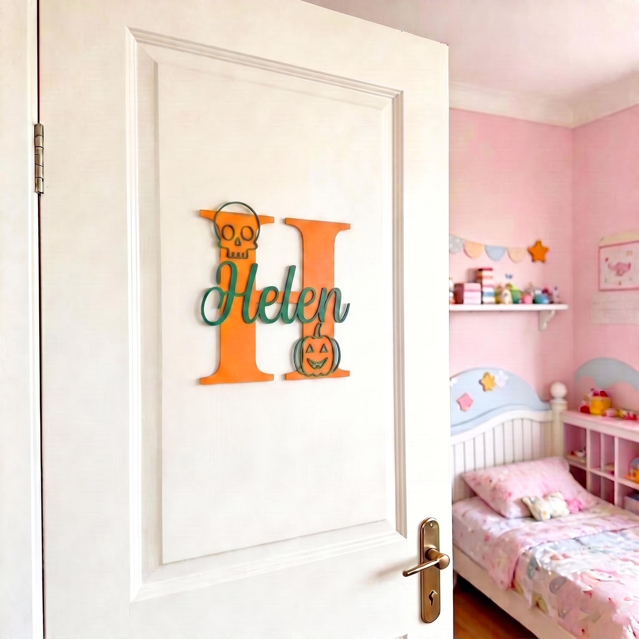 Personalized Halloween Monogram Door Decoration Name Sign | CWHalloween81