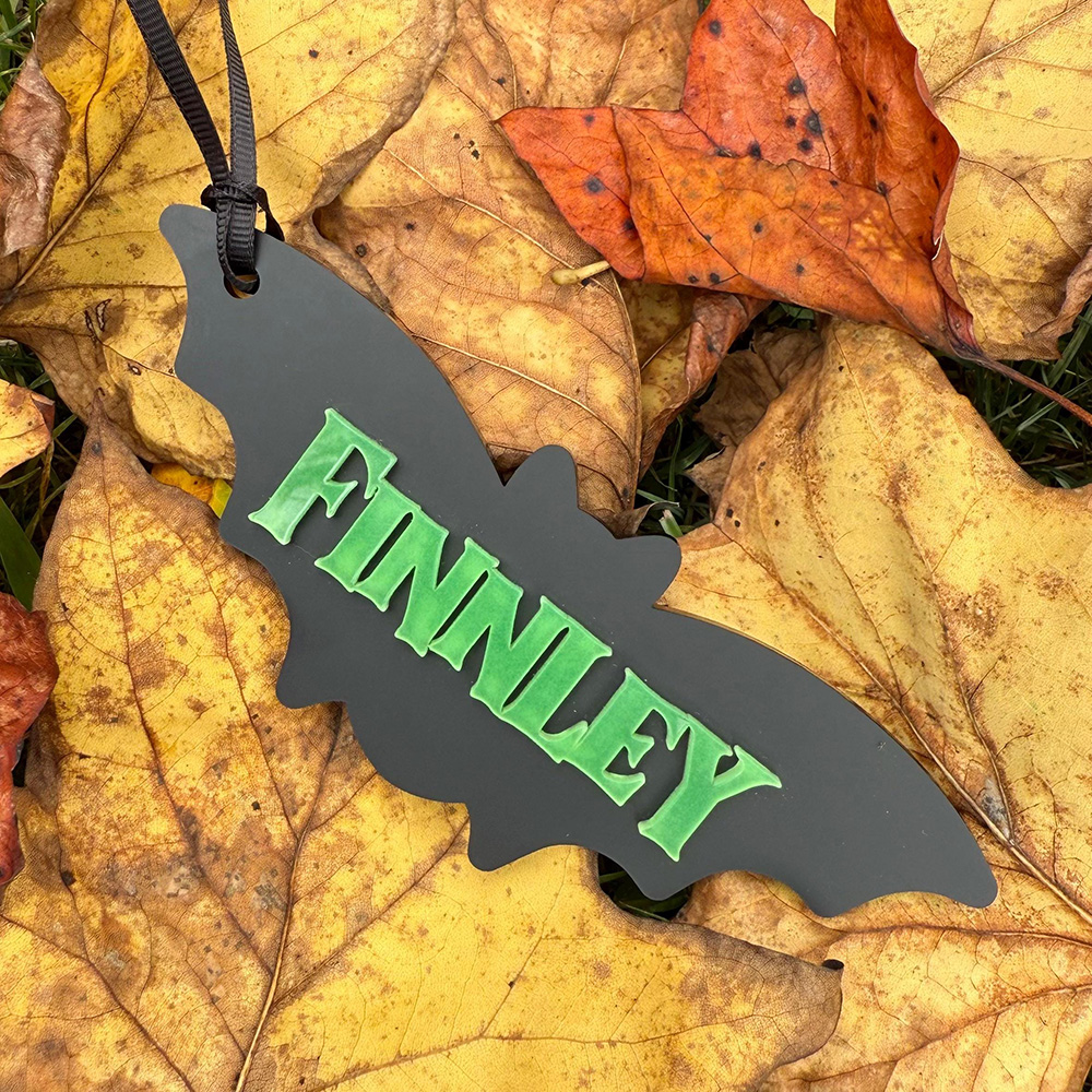Personalized Halloween Glow in the Dark Bat Basket Decor | CWHalloween118