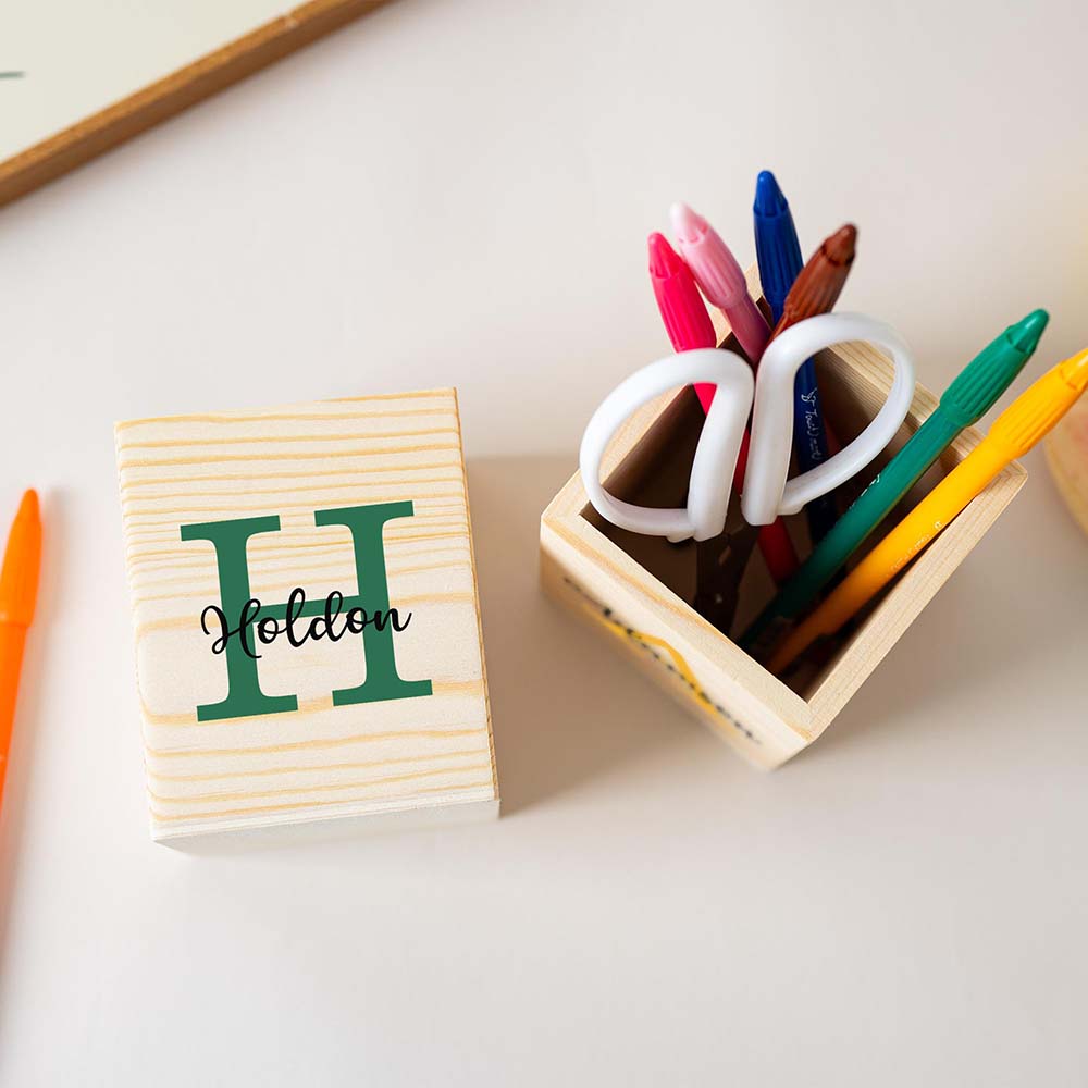Personalized Wooden Pencil Holder For Kids | CWToy203