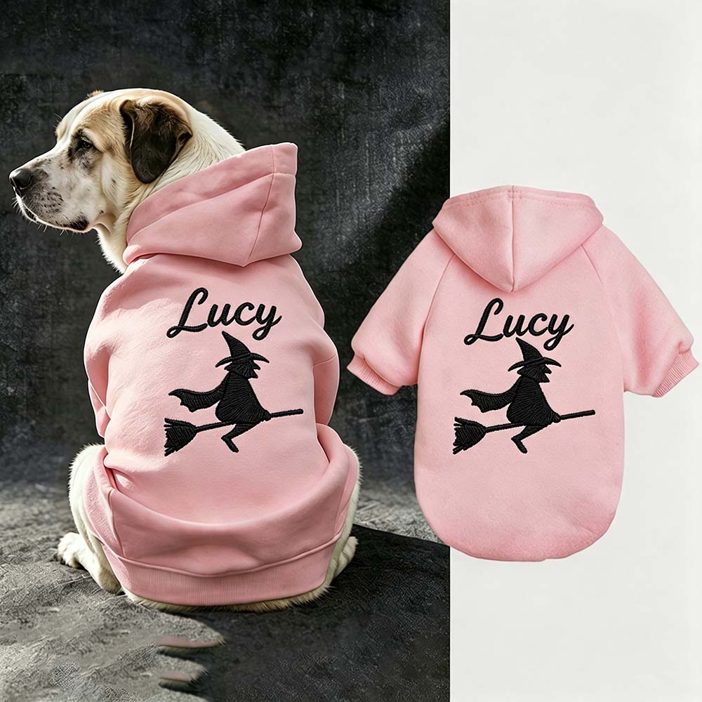Personalized Embroidered Dog Hoodie with Halloween Icon | CWHalloween124