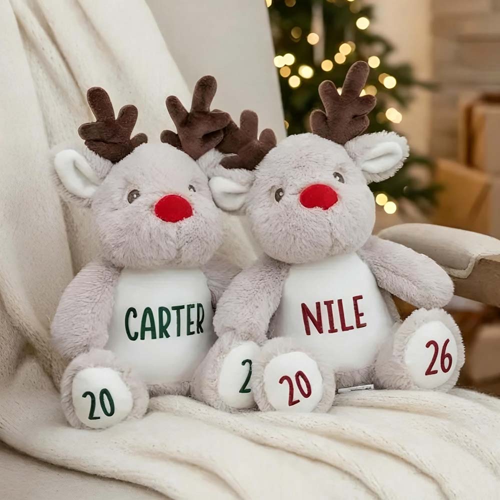 Personalized Christmas Reindeer Christmas Soft Toy for Gifts | MCGift374