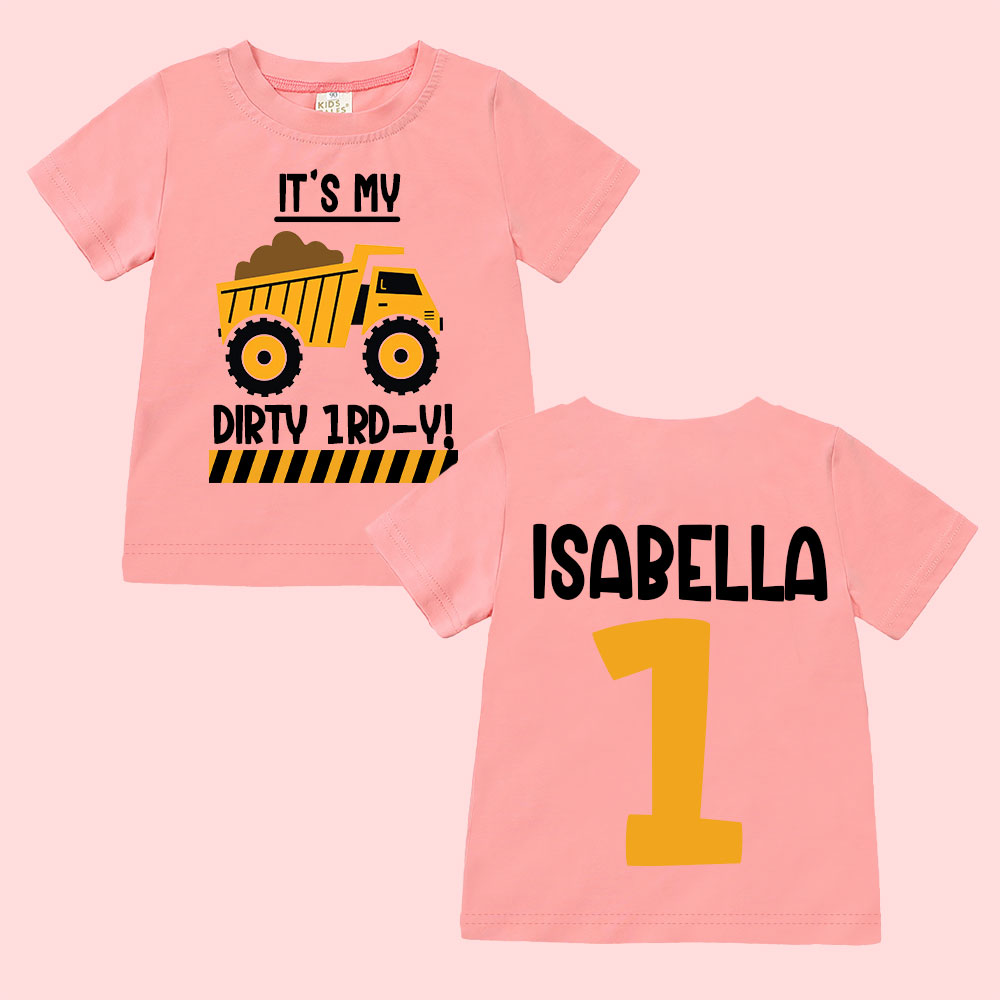 Personalized Truck Construction Dirty Birthday T-Shirt | inBirth25