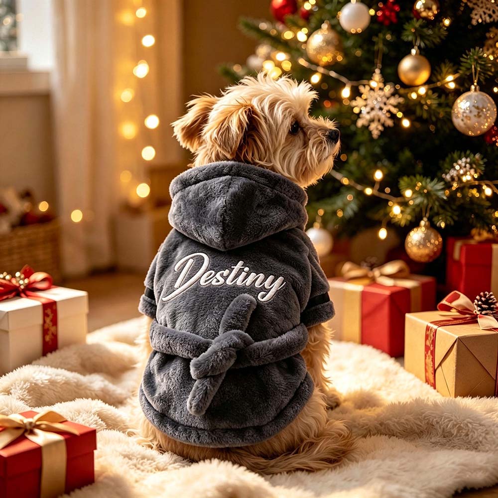 Personalized Embroidery Soft Hooded Pet Bathrobe | BKPet569