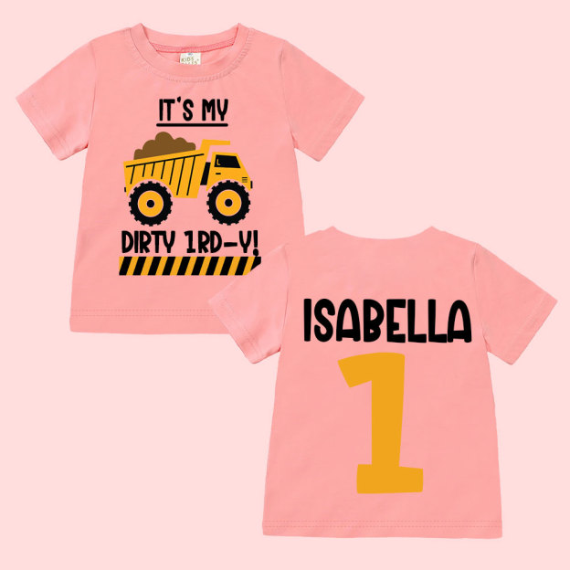 Personalized Truck Construction Dirty Birthday T-Shirt | inBirth25