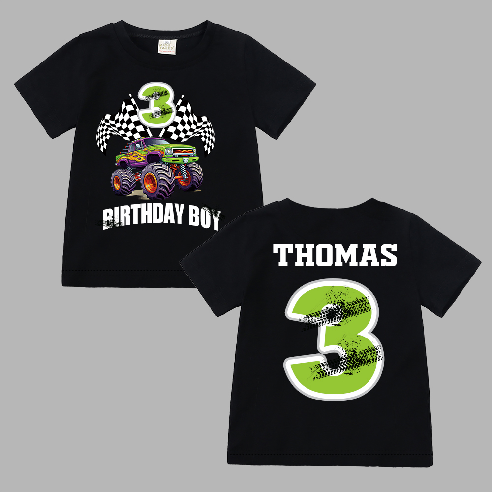 Personalized Monster Truck Name Birthday T-Shirt | inBirth27