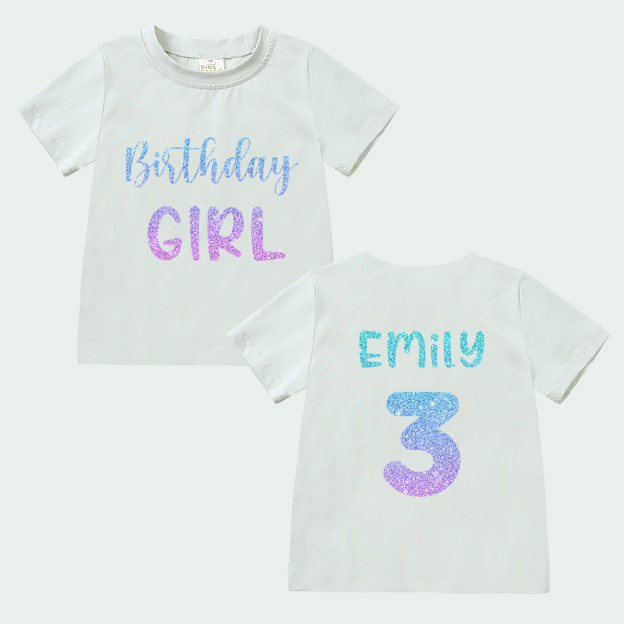 Personalized Colourful Birthday Girl Birthday T-Shirt | inBirth28