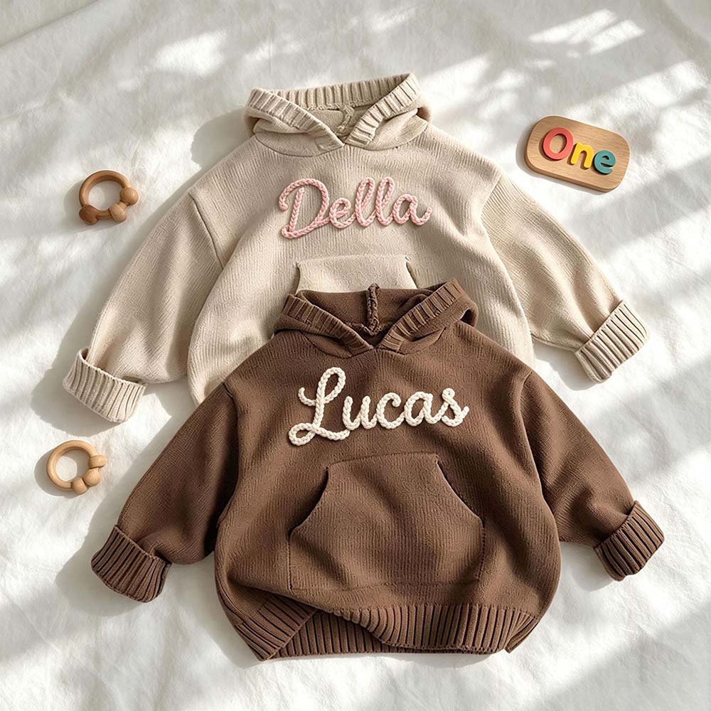 Personalized Hand Embroidered Kids Hoodie Sweater | CWBaby528