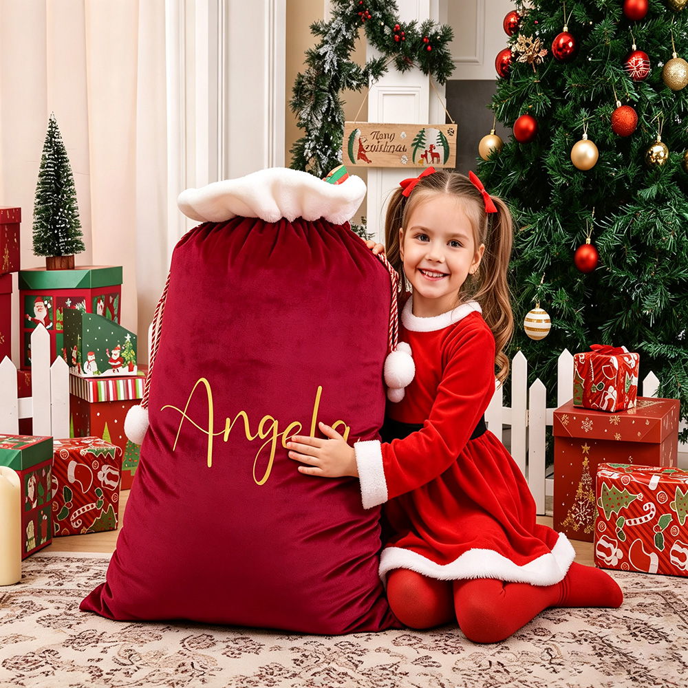 Personalized Christmas Velvet Santa Sack for Gifts | MCGift102