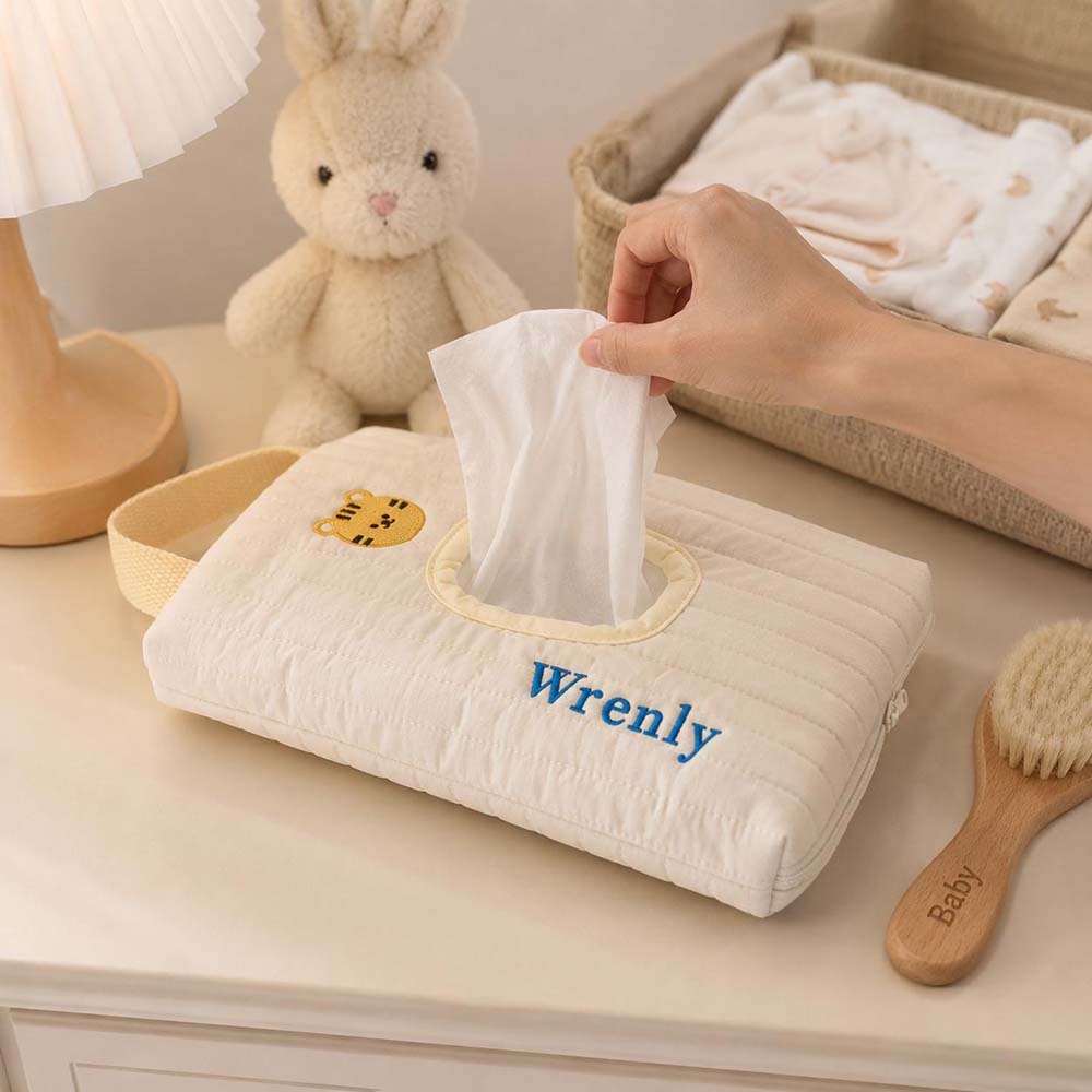 Personalized Embroidered Quilted Baby Wipe Pouch | CWBaby530