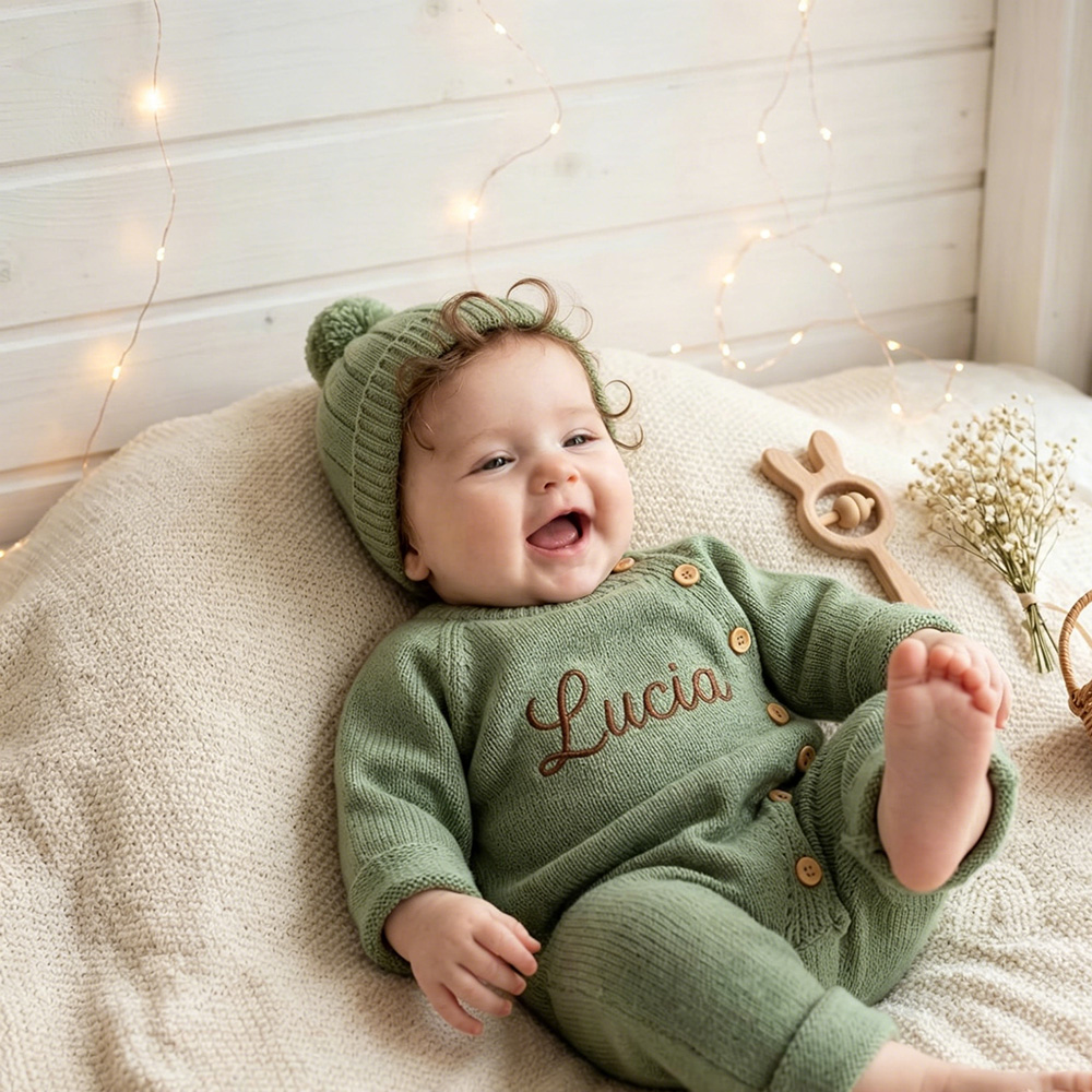 Personalized Embroidered Kids Color Romper Set | inSet13